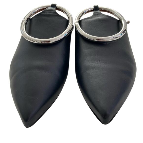 Alaia La Babouche Leather Pointy Toe Mules Ankle Strap Ring Statement 7.5/37.5 - Picture 4 of 10